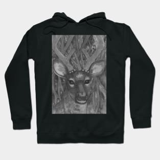 Forest bnw deer Hoodie